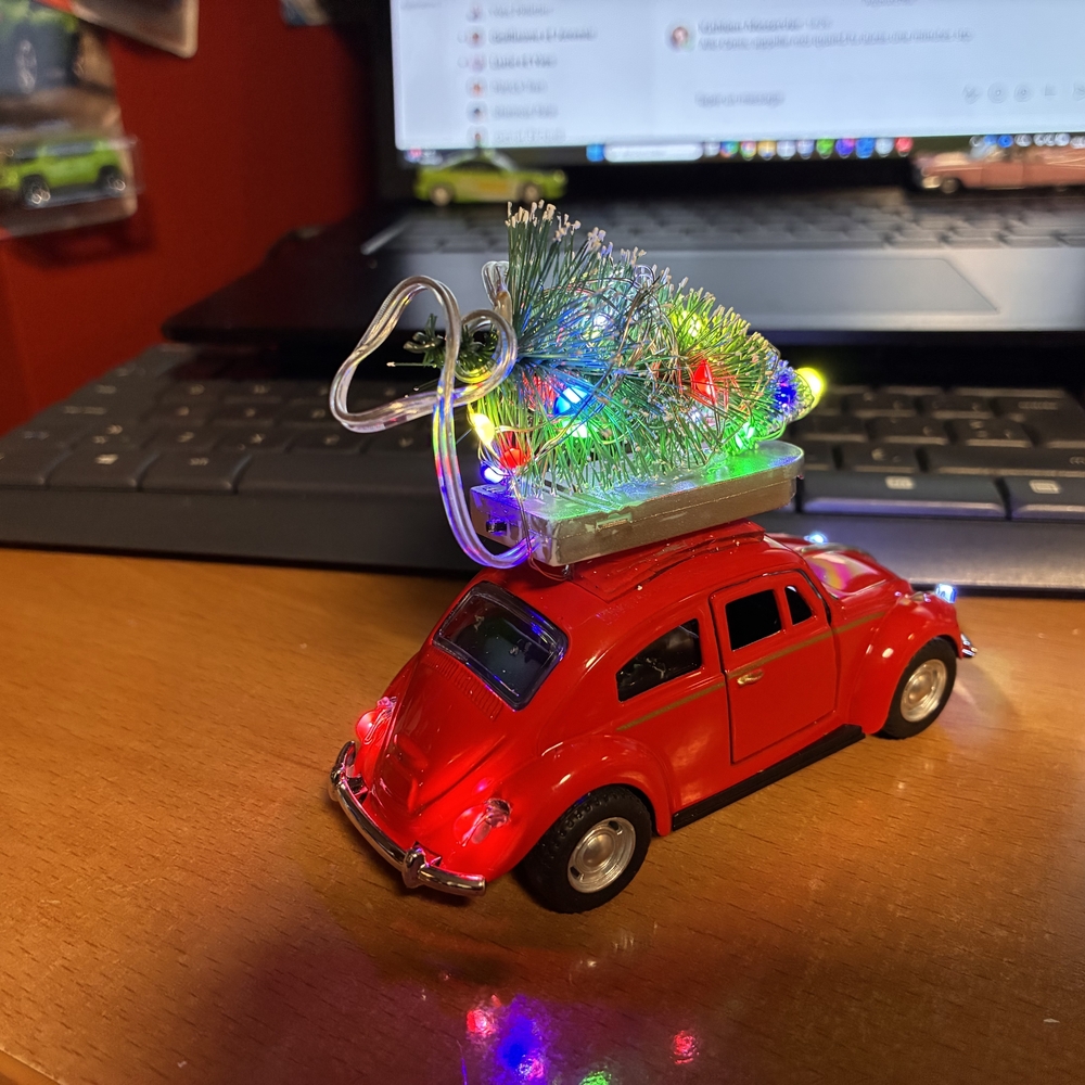 Festive Red Car with LED Christmas Tree - Picture 3 of 6